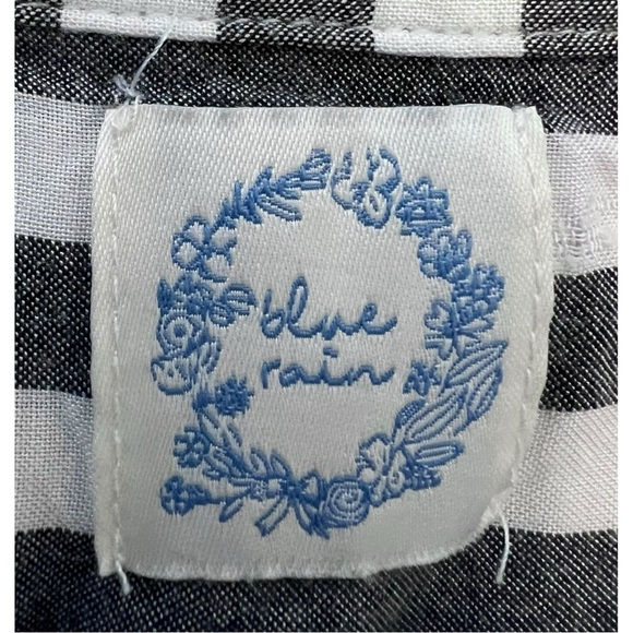 Blue Rain Grey and White striped V neck Blouse - Picture 2 of 4